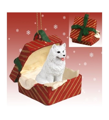 Samoyed Red Gift Christmas Ornament