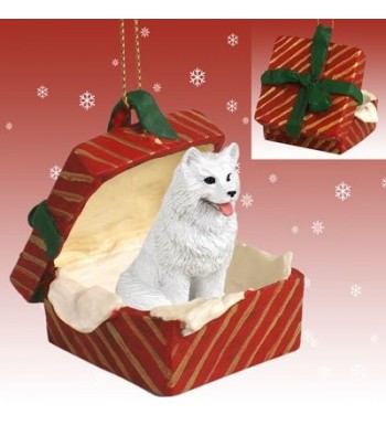 Samoyed Red Gift Christmas Ornament