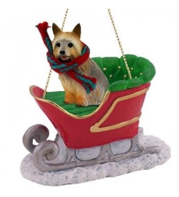 Silky Terrier Sleigh Christmas Ornament