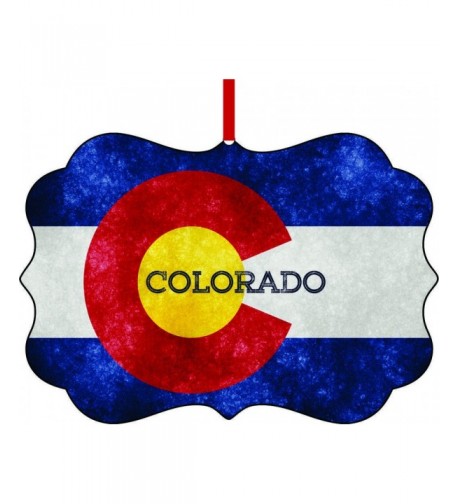 Colorado Flag TM Double Sided Aluminum Ornament