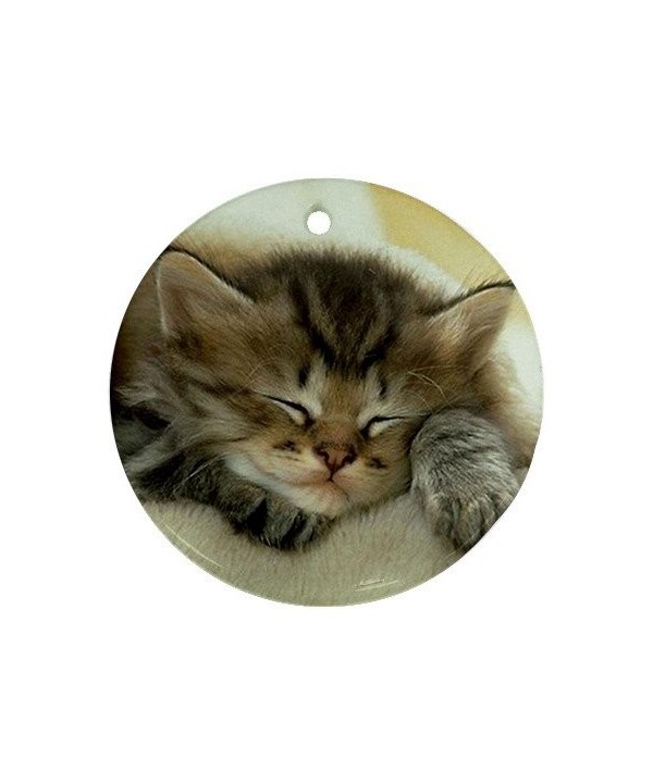 Kitten Ornament round porcelain Christmas