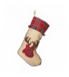 Burlap Reindeer Applique Christmas Stocking