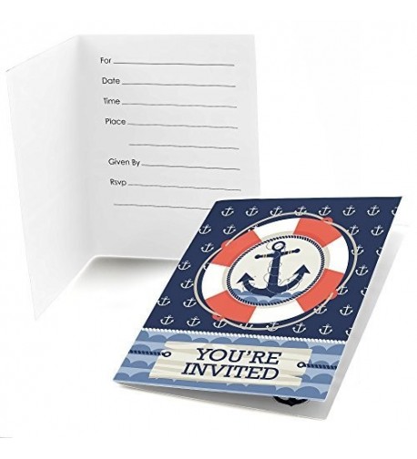 Ahoy Nautical Shower Birthday Invitations