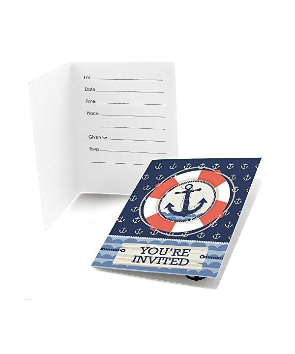 Ahoy Nautical Shower Birthday Invitations