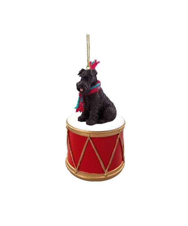 Drummer Schnauzer Uncropped Christmas Ornament