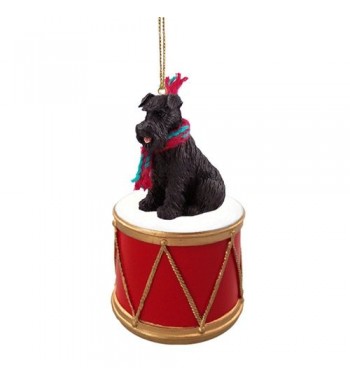 Drummer Schnauzer Uncropped Christmas Ornament