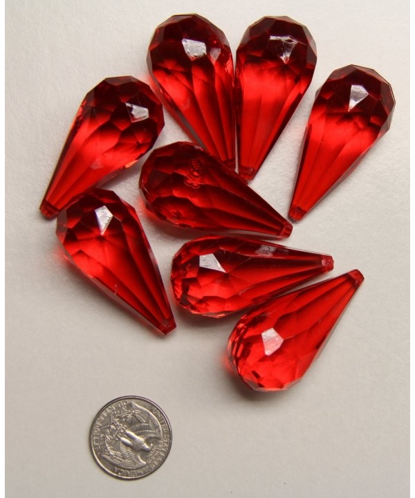 Ruby Red Acrylic Drop Ornaments