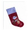Reindeer Embroidered Applique Stocking Featuring