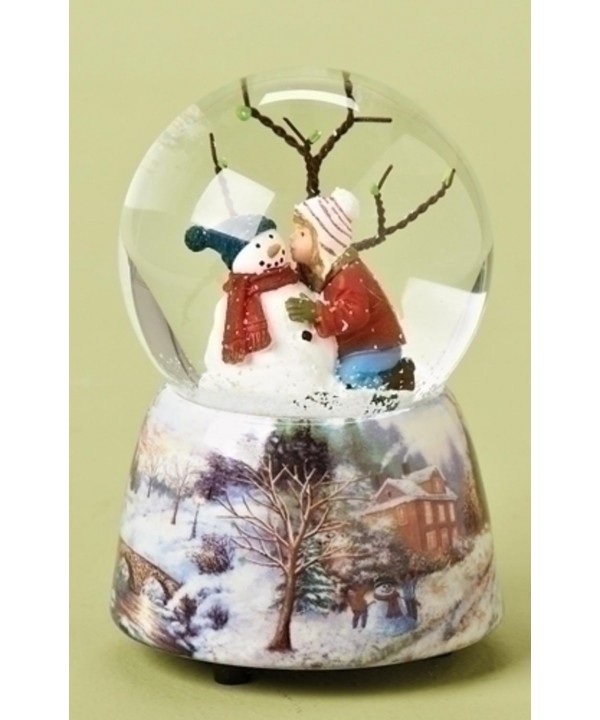 Musical Kissing Snowman Christmas Glitterdome