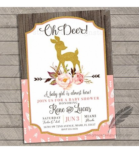Deer Baby Shower Invitations Personalized
