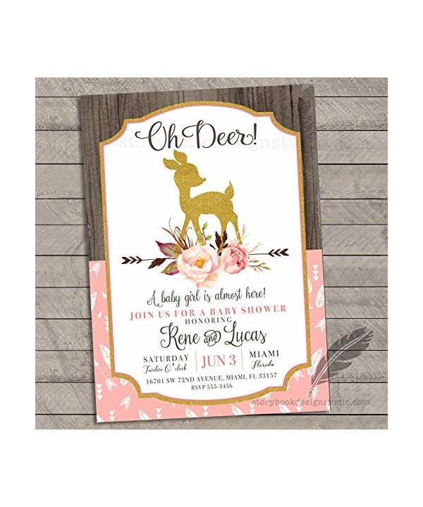 Deer Baby Shower Invitations Personalized