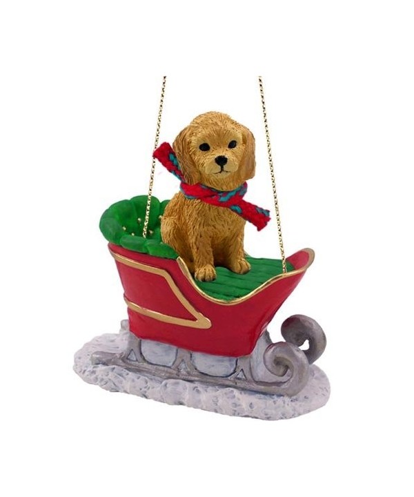 Goldendoodle Sleigh Ride Christmas Ornament