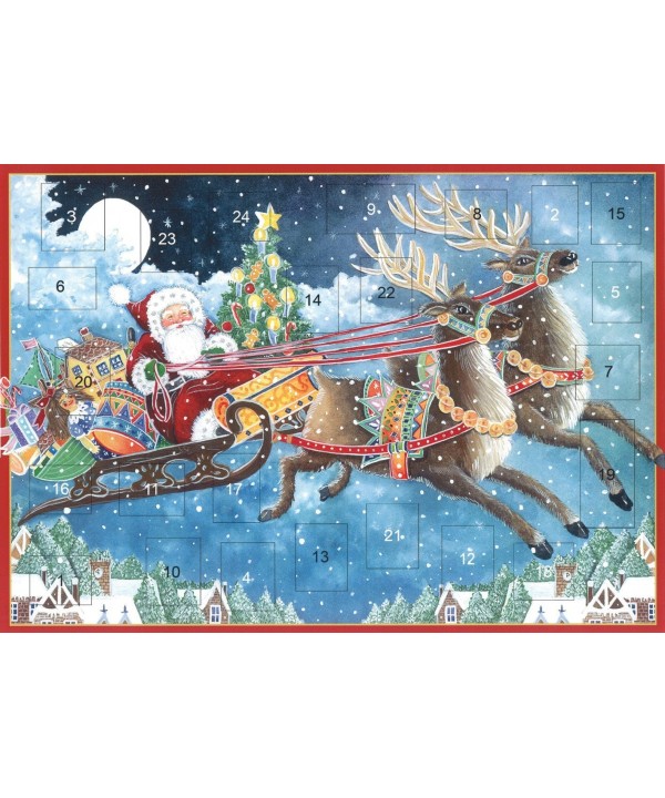 Entertaining Caspari Santas Sleigh Calendar