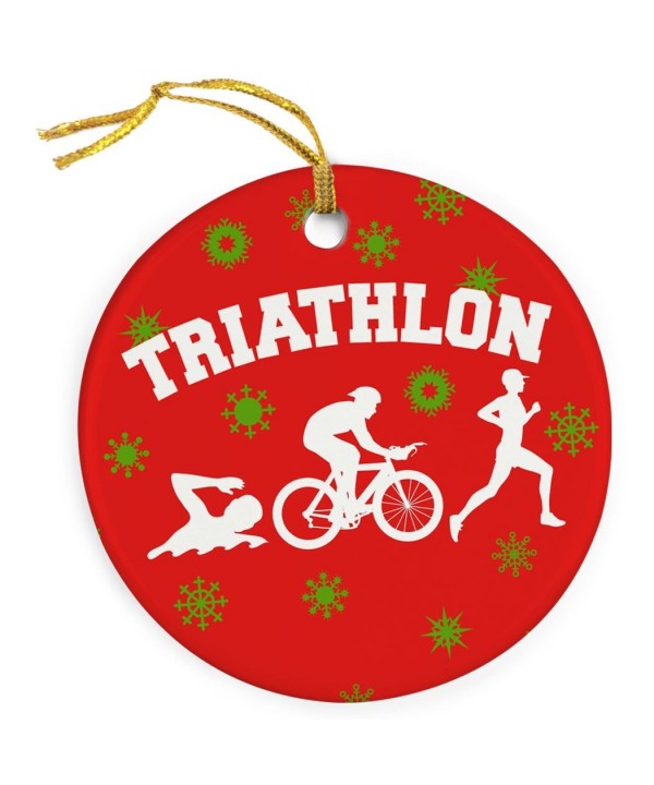 ChalkTalkSPORTS Snowflakes Christmas Triathlon Porcelain