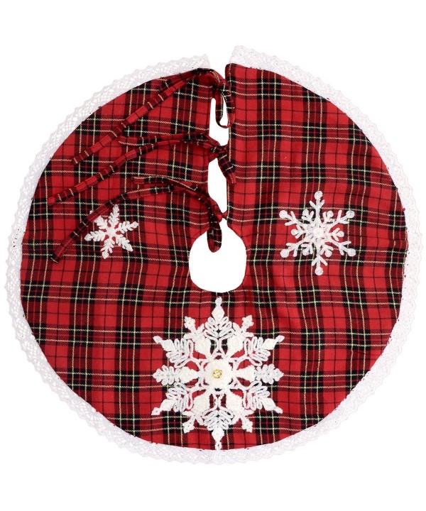 GRELUCGO Christmas Tabletop Embroidered Snowflake