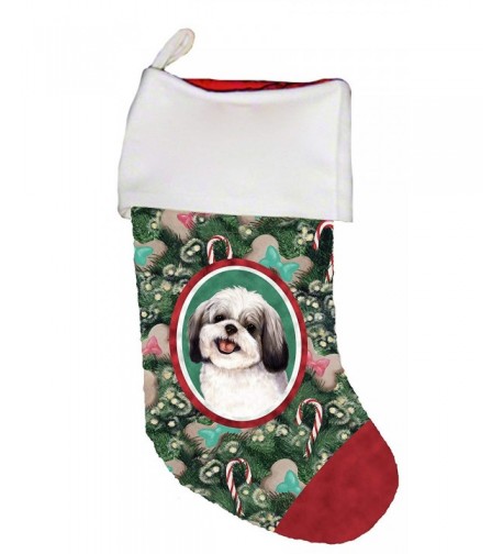 Shih Tzu Black White Christmas