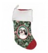 Shih Tzu Black White Christmas