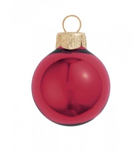 Shiny Burgundy Glass Christmas Ornaments