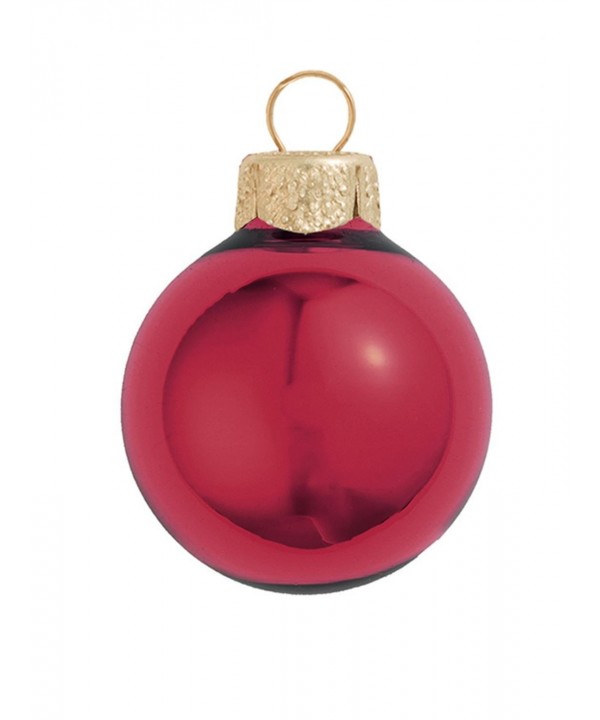 Shiny Burgundy Glass Christmas Ornaments
