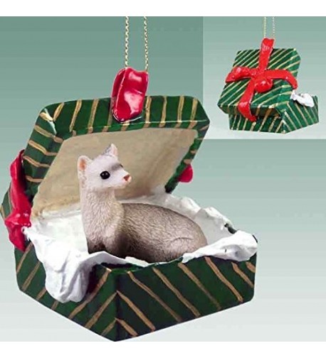 Ferret Gift Box Christmas Ornament
