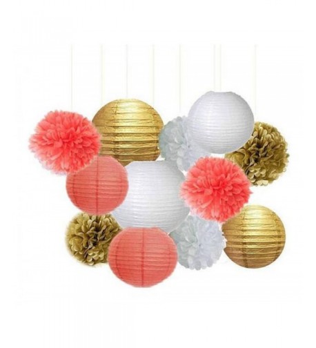 12pcs Mixed Coral Tissue Lantern