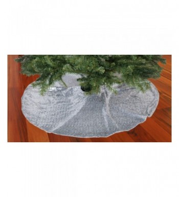 ShinyBeauty Silver Christmas Tree Skirt 21Inch Skirt