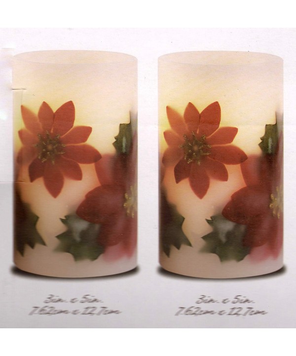 Christmas Poinsettia Real Flameless Candles