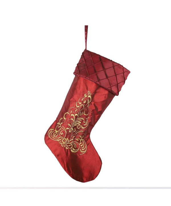 Alice Doria Burgundy Christmas Embroidered