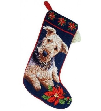 Airedale Dog Needlepoint Christmas Stocking