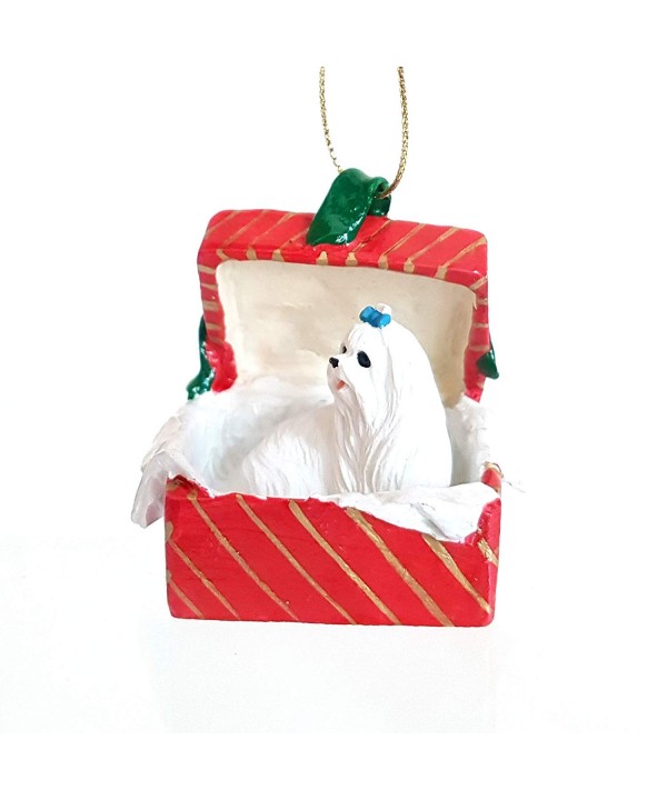 MALTESE sits Christmas Ornament RGBD34