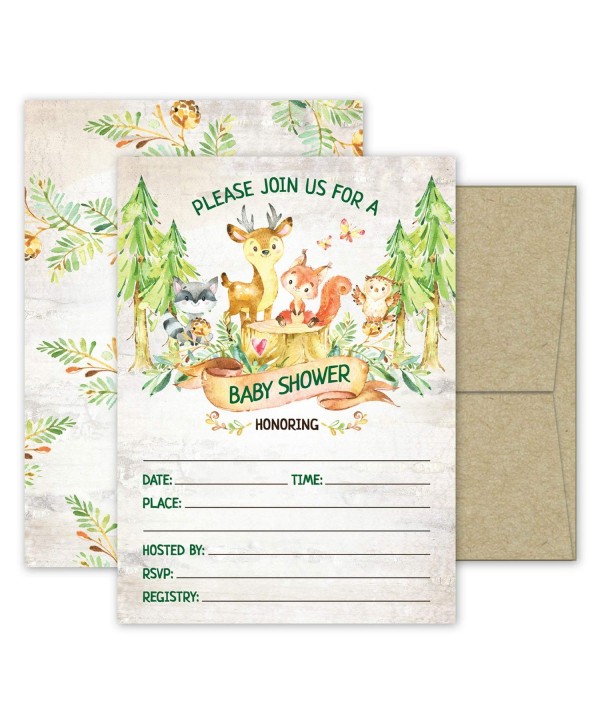 Deluxe Woodland Invitations Invites Envelopes