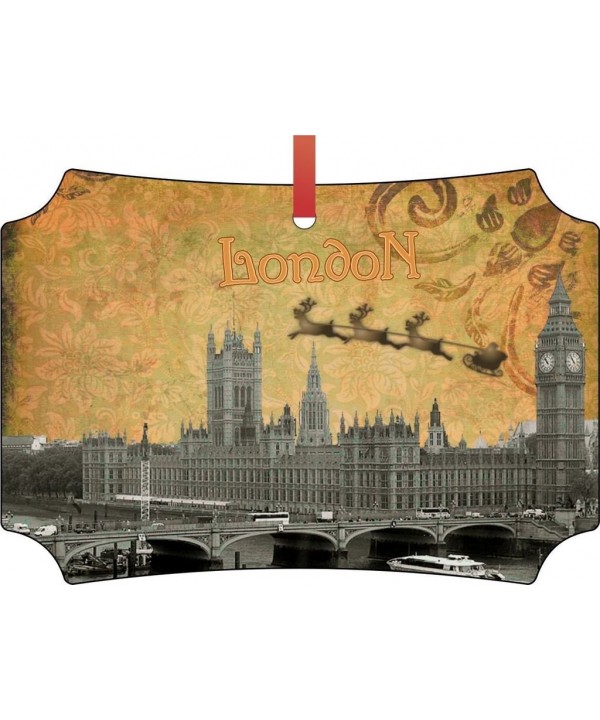 Vintage London London Double Sided Aluminum Ornament