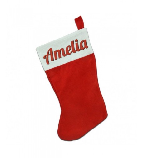 Christmas Holiday White Felt Stocking