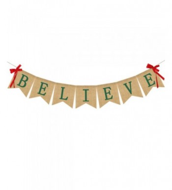 Believe Burlap Banner Christmas Decoration