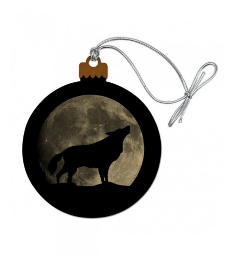 Howling Silhouette Christmas Holiday Ornament