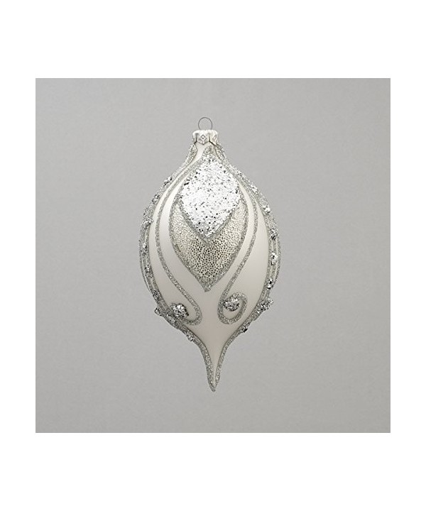 Silver tear drop Christmas ornament