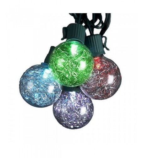 Kurt Adler 10 Light Tinsel Silver