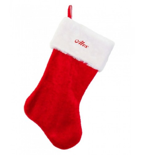 Alex Embroidered Plush Christmas Stocking