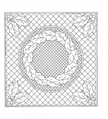 Preprinted Wholecloth Holly Wreath White