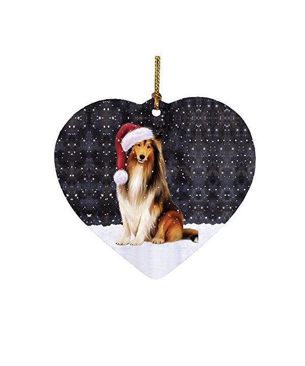 Christmas Holiday Collie Wearing Ornament