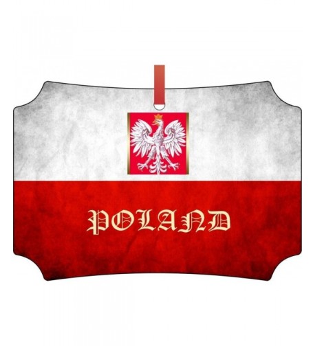 Flag Poland TM Double Sided Aluminum Holiday Ornament