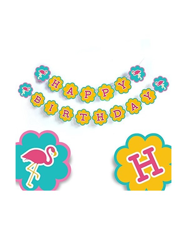 Flamingo Birthday Banner Decorations Tropical