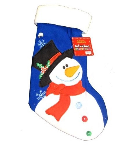 Christmas Blinking Lighted Snowman Stocking