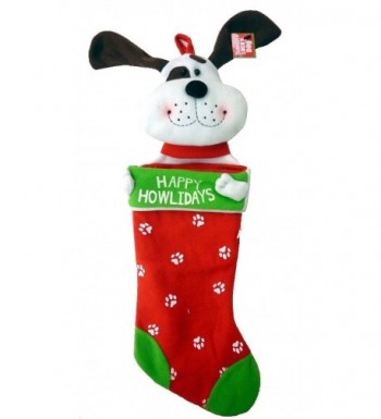 Happy Howlidays Plush Christmas Stocking