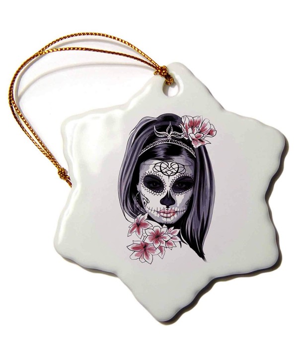 3dRose Female Skull Snowflake Ornament