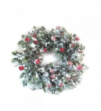 Wreath Candle Glittered Leaves Berries