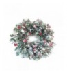 Wreath Candle Glittered Leaves Berries