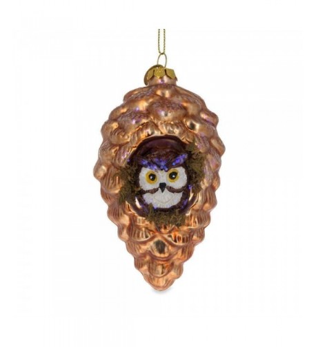 Wise Blown Glass Christmas Ornament