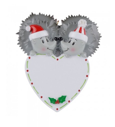 Personalized Hedgehog Couple Christmas Ornament