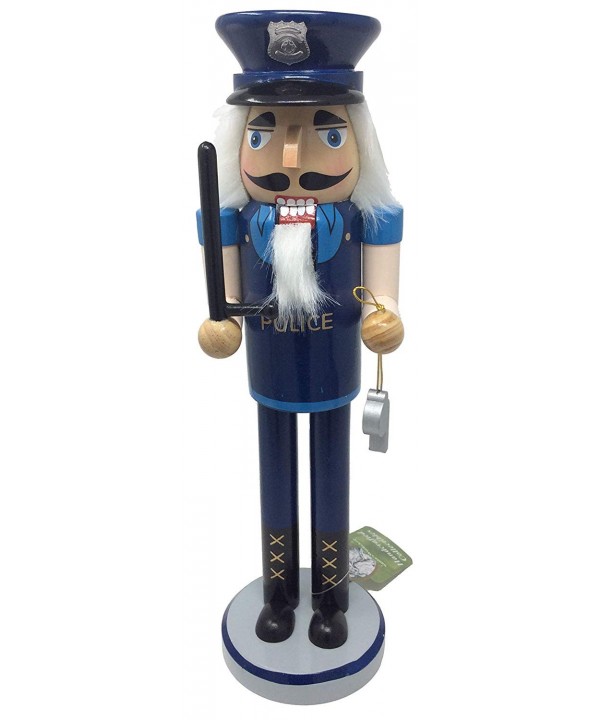 Santas Workshop Policeman Nutcracker Black